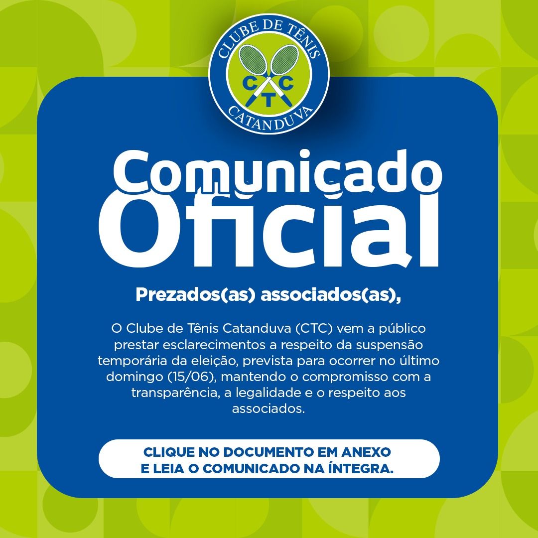 Comunicado Oficial – Eleições CTC 2025